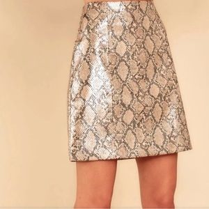 NWT Fate Vegan Faux Snakeskin Mini Skirt size S